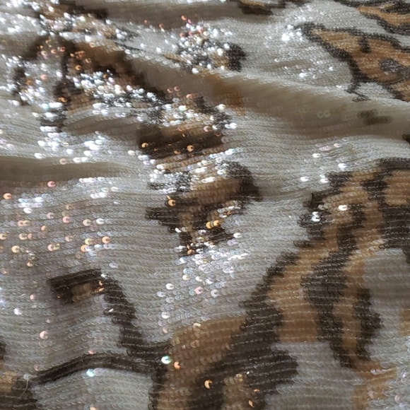 Free People Short Sleeved Sequined Cold Shoulder - Picture 4 of 5